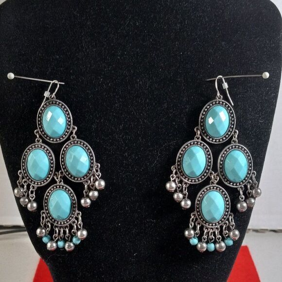 Large Three level Dangling Earrings - Picture 1 of 5
